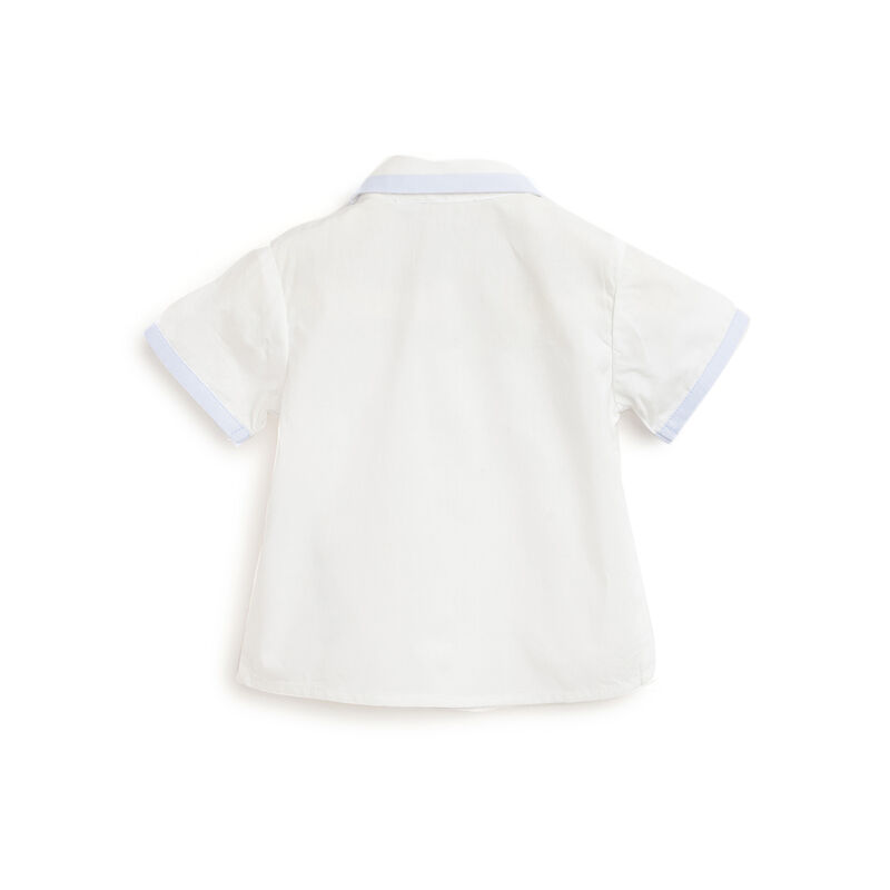Boys Dark Blue Solid Outfit with Short Pants image number 1